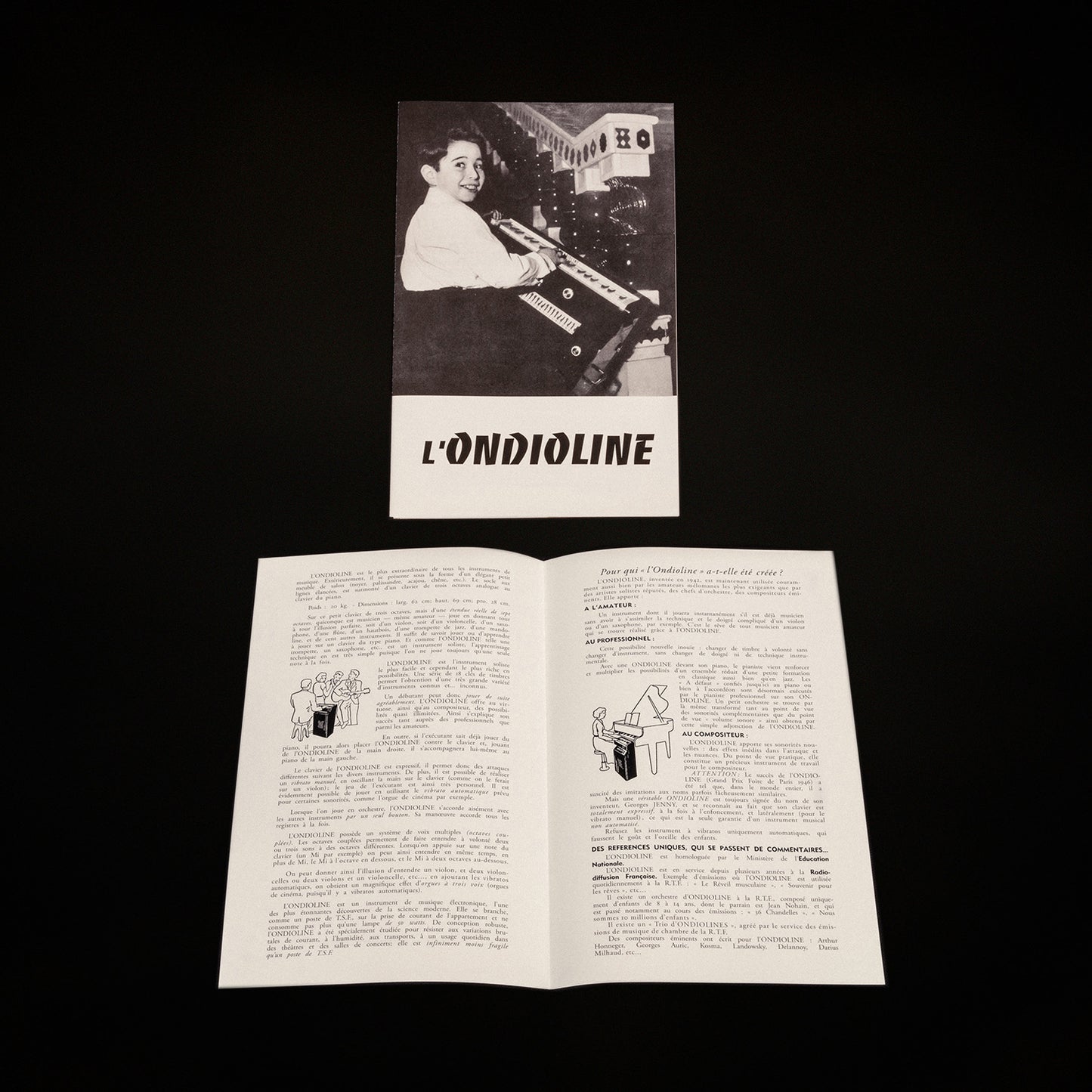 Lot de trois documents sur l’Ondioline - français